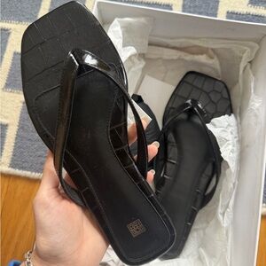 New Black Toteme Women's Croc Sandals Shoes